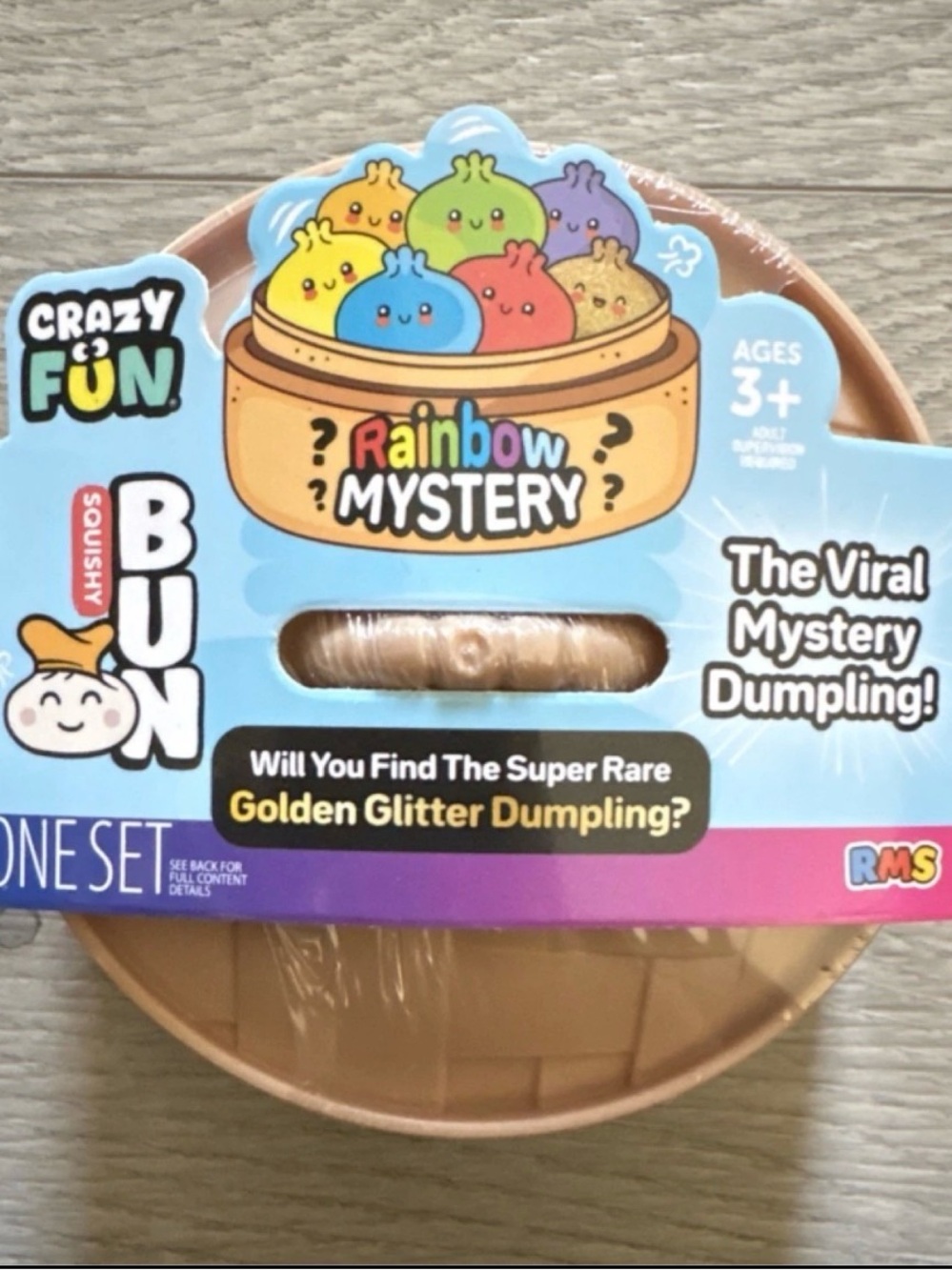 Crazy Fun Rainbow Mystery Squishy Bun Dumpling golden glitter